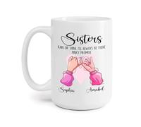 Hermanas, Llueva O Truene Tazón Cerámica Tazas Té Graciosa Tazón De Café Regalos Novedosos Para Oficina Trabajo Familiares 330Ml