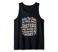 Hermanas Side by Side Sisters Forever Connected Siblings Love Family Camiseta sin Mangas