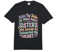 Hermanas Side by Side Sisters Forever Connected Siblings Love Family Comfort Colors Adult Heavyweight T-Shirt