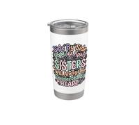 Hermanas Side By Side Sisters Forever Connected Siblings Love Family Vaso térmico de acero inoxidable de doble pared