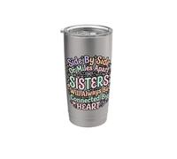 Hermanas Side By Side Sisters Forever Connected Siblings Love Family Vaso térmico de acero inoxidable de doble pared