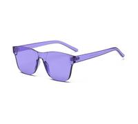 hermaner Gafas de sol sin montura de color caramelo para mujer y hombre, protección UV400, una lente cuadrada, diseño minimalista, gafas de sol dulces para exteriores, fiesta en la calle, música