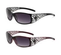hermaner Rectangular Sunglasses Womens UV400 Protection Thick Flower Print Temples Gradient Lenses Luxury Ladies Sun Glasses Personality Sunnies Outdoor Street Party Travel