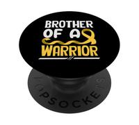 Hermano de un Guerrero Cáncer Infantil Cinta Dorada PopSockets PopGrip Adhesivo
