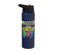Hermano Del Cumpleaños Niño Brick Buiilder Niños Cumpleaños Stainless Steel Insulated Water Bottle