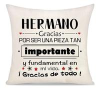 Hermano Gracias por Ser Una Pieza Tan Importante y Fundamental Funda de Cojín Regalos para Hombre Chicos del Mayor Pequeño Hermanos Inspirador Graduación Regalos de Cumpleaños Navidad (hermano-b)