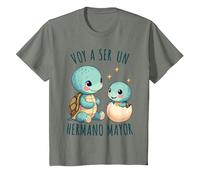 Hermano Mayor, Niño | Voy A Ser Hermano Mayor Camiseta, Niños, Verde Militar Jaspeado, 12 años