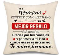 Hermano Tenerte como Hermano Mundo Funda de Cojín Regalo para Hombre Chico de Mayor Pequeño Hermano Regalos Inspirador Graduación Funda de Cojín Cumpleaños Navidad (Hermano-b)