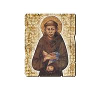 Hermanos Bonella | Cuadro de madera contorneada estilo vintage de San Francisco del Cimabue f.to 19 x 24 cm | Fabricado en Italia
