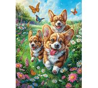 Hermanos Corgi Puzzle 500 Piezas Regalo Familiar Hada Tale Wild Animals Fantasy Rompecabezas 3D Obra De Arte para Hombres Y Mujeres DIY Creativo Aliviar Estrés 500 PCS