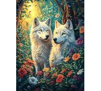 Hermanos Lobos Blancos Rompecabezas 1000 Piezas Cartón para Adultos Y Adolescentes Animales de Paisaje Natural para Coleccionistas Decoración Única Hogar Antiestrés Regalo Reyes Magos 1000 PCS