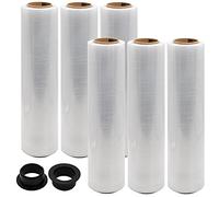 Hermax 6 Rollo Film Transparente Embalar - 300m x 50cm Película Elástica Envoltura - Retráctiles al Desgarro 23my - Uno 3kg - Industrial Embalaje