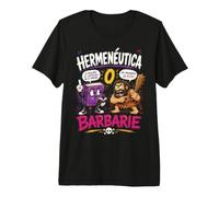Hermenéutica o Barbarie Humor Filosófico Divertido Camiseta Premium