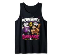 Hermenéutica o Barbarie Humor Filosófico Divertido Camiseta sin Mangas
