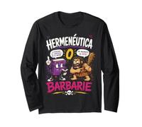 Hermenéutica o Barbarie Humor Filosófico Divertido Manga Larga
