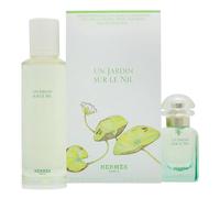 HERMES Un Jardin Sur Le Nil Set de regalo unisex de 2 piezas (4.2 Oz Eau De Toilette Spray recargable + 1.0 Eau De Toilette Spray recargable)