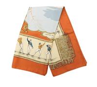 Hermès Vintage- Pre-owned Les Plaisirs du Froid Silk Scarf- Pre-owned- Mujer- Naranja- ONE SIZE- Pre-owned Les Plaisirs du Froid Silk Scarf