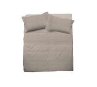 hermet Cristal - Juego de sábanas para Cama de Matrimonio de algodón, 100% algodón, Juego de Cama de 2 plazas, sábana encimera, sábana Bajera, par de Fundas de Almohada, Color Gris