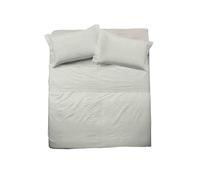 hermet Cristal - Juego de sábanas para Cama de Matrimonio de algodón, 100% algodón, Juego de Cama de 2 plazas, sábana encimera, sábana Bajera, par de Fundas de Almohada, Color Marfil