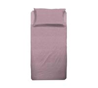 hermet Cristal, Juego de sábanas para Cama Individual de algodón, 100% algodón, Juego de sábanas de 1 Plaza, sábana encimera, sábana Bajera Ajustable, Funda de Almohada, Rosa