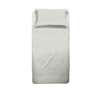 hermet Cristal, Juego de sábanas para Cama Individual de algodón, 100% algodón, Juego de sábanas de 1 Plaza, sábana encimera, sábana Bajera Ajustable, Funda de Almohada, Marfil