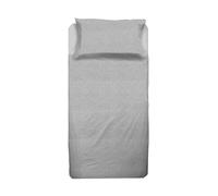 hermet Cristal, Juego de sábanas para Cama Individual de algodón, 100% algodón, Juego de sábanas de 1 Plaza, sábana encimera, sábana Bajera Ajustable, Funda de Almohada, Gris