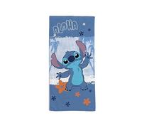 hermet, Disney Toalla de Playa Stich, 70 x 140 cm, Toalla de Playa o Piscina, 100% algodón Suave, práctica y Ligera
