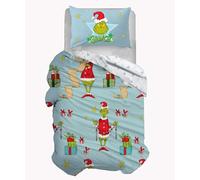hermet Grinch, Juego de Funda nórdica para Cama Individual, 100% algodón, Juego de Funda nórdica de 1 Plaza, Funda de edredón + Funda de Almohada
