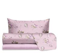 Hermet Jolly - Juego de sábanas para Cama Individual Teddy Bear Rosa, 100% algodón, sábana encimera + sábana Bajera + Funda de Almohada, Juego de Cama de Oso para Dormitorio