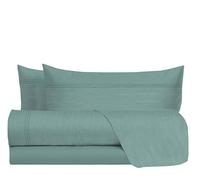 hermet Juego de sábanas matrimoniales 100% algodón, Juego de Cama matrimonial, 2 plazas, fantasía Efecto Tela, sábana encimera + sábana Bajera + 2 Fundas de Almohada