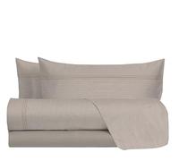 hermet Juego de sábanas matrimoniales 100% algodón, Juego de Cama matrimonial, 2 plazas, fantasía Efecto Tela, sábana encimera + sábana Bajera + 2 Fundas de Almohada