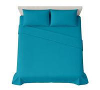 hermet Juego de sábanas para cama de matrimonio de color liso, 4 piezas, sábana bajera, sábana encimera, 2 fundas de almohada de 50 x 80 cm, esquina de 30 cm, suave microfibra, certificado Oekotex, no