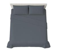 hermet Juego de sábanas para cama de matrimonio de color liso, 4 piezas, sábana bajera, sábana encimera, 2 fundas de almohada de 50 x 80 cm, esquina de 30 cm, suave microfibra, certificado Oekotex, no
