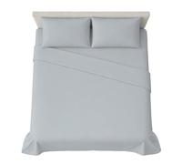 hermet Juego de sábanas para cama de matrimonio de color liso, 4 piezas, sábana bajera, sábana encimera, 2 fundas de almohada de 50 x 80 cm, esquina de 30 cm, suave microfibra, certificado Oekotex, no