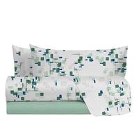 hermet Juego de sábanas para Cama Individual, 100% algodón, diseño Estampado, sábana encimera + sábana Bajera + Funda de Almohada, Terry Bosco