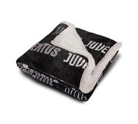 Hermet Juventus F.C. Manta Polar Sherpa Cordero, 130 x 160 cm, de Invierno, de Doble Capa, Suave cálida, Producto Oficial