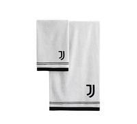 hermet Juventus - Toallas de baño, Juego de 2 Toallas de baño, Toalla de Cara, Toalla de bidé, Producto Oficial, 100% algodón, Juego de 2 Piezas, Blanco y Negro