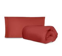 hermet Laura Biagiotti - Juego de Funda nórdica para Cama Individual, percal, Color Rojo Cereza, Funda nórdica + Funda de Almohada, 100% algodón