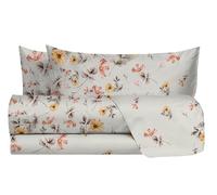 hermet Laura Biagiotti - Juego de sábanas de Matrimonio de algodón, diseño Estampado, 100% algodón, sábana encimera + sábana Bajera + 2 Fundas de Almohada, Xanthe melocotón