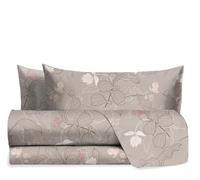 hermet Laura Biagiotti - Juego de sábanas de Matrimonio de algodón, diseño Estampado, 100% algodón, sábana encimera + sábana Bajera + 2 Fundas de Almohada, Color Gris Claro