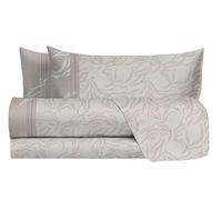 hermet Laura Biagiotti - Juego de sábanas de Matrimonio de algodón, diseño Estampado, 100% algodón, sábana encimera + sábana Bajera + par Fundas de Almohada, Color Gris Claro