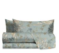 hermet Laura Biagiotti - Juego de sábanas matrimoniales de algodón - Juego de sábanas con Estampado - 100% algodón - Sábana encimera + sábana Bajera + par Fundas de Almohada - Teia Cloud