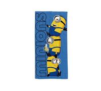 hermet Minions, Toalla de Playa 70 x 140 cm, 100% algodón, Azul, Amarillo
