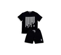 hermet Pijama Corto Juventus Set Unisex-Adulto, Blanco y Negro, XL