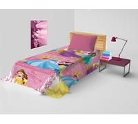 Hermet Princess - Colcha Individual Disney, Primaveral, 170 x 270 cm, 100% Algodón, Princesas Disney