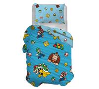 hermet Super Mario - Funda nórdica Individual para Dormitorio Infantil, Funda nórdica, Funda de Almohada, 100% algodón