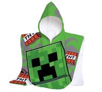 hermet, Toalla de Playa con Capucha Minecraft, Poncho de Playa Maxi para niño, 60 x 60 cm, Toalla de Playa o Piscina, 100% algodón Suave
