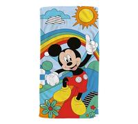 hermet Toalla de Playa Mickey Mouse, 70 x 140 cm, Toalla de Playa o Piscina, 100% algodón Suave, práctica y Ligera