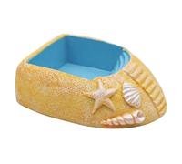 Hermit Crab Pool, Beach Style Water Bowl, Hermit Crab Bathing Dish, Resin Water Food Dish, Reptile Ramp Bowl, Hermit Crab Accessories, Small Pet Bathing Pool, Basking Stage for Reptiles