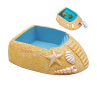 Hermit Crab Water Bowl | Resin Reptile Bathing Pool | Water Bowl Terrarium Decor Resin | Turtle Water Bowl | Climbing Ramp Hermit Crab Water Food Dish | Portable Hermit Crab Pool For Turtles & Frog